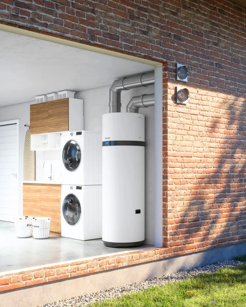 pompe-a-chaleur-daikin pompe à chaleur Daikin dernière génération choisi par les Demeures de l'Aa (62) pour construire une maison performante